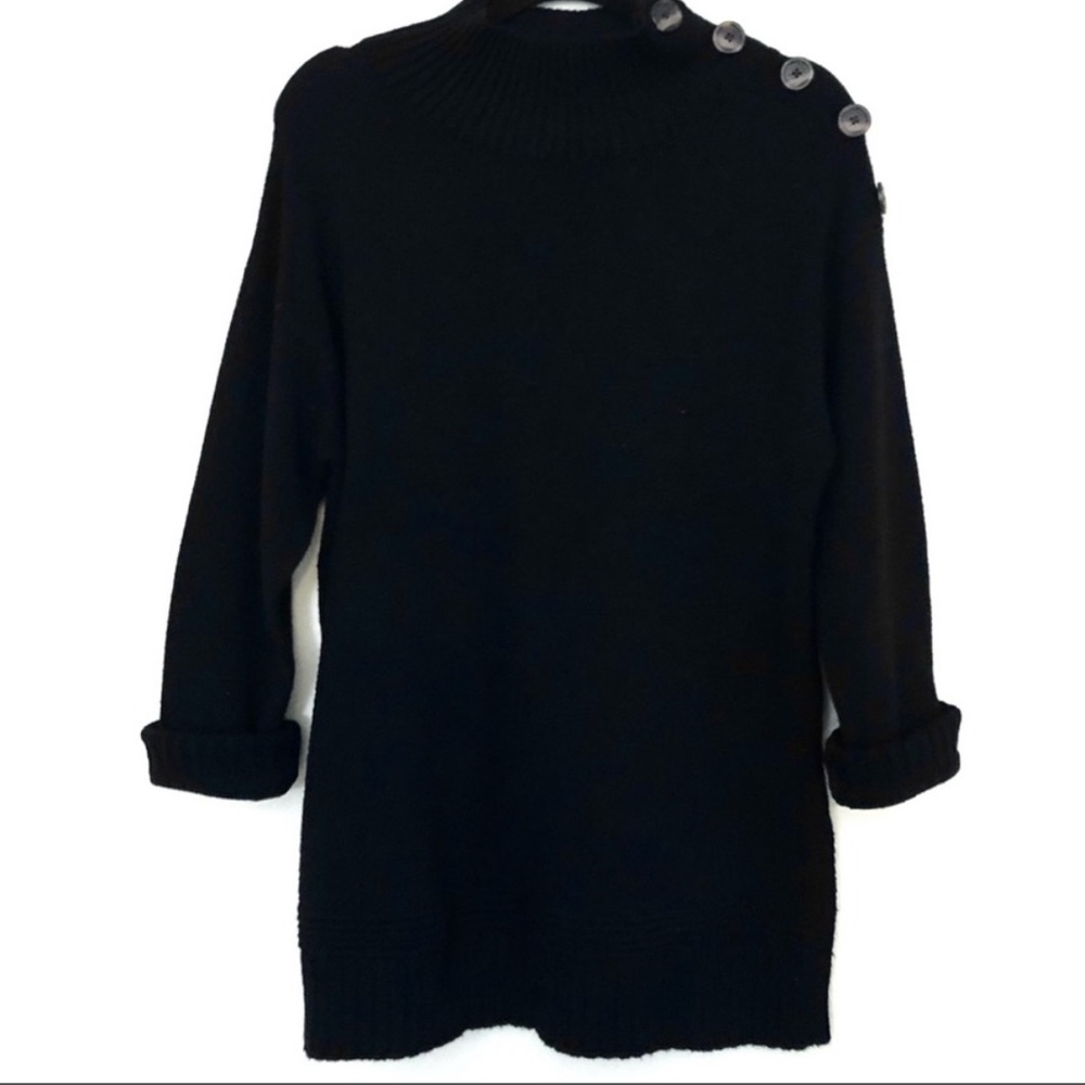 anthropologie • button turtleneck sweater (black)